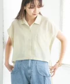 KBF サイドドロストクロップドシャツ