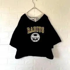 as know as アズノゥアズ フリル襟 フレアスリーブ ロゴTシャツ