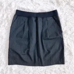 ジャーナルスタンダード 美品 タイトスカート 38 M ストライプ コクーン 黒のサムネイル