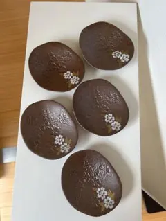 桜模様脚付皿 5枚セット・作家制作品