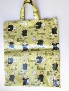 Harrods トートバッグ 黄緑色　サッカー