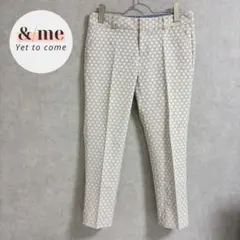 バナナリパブリック　クロップドパンツ　総柄　ドット柄　センタープレス　綺麗目