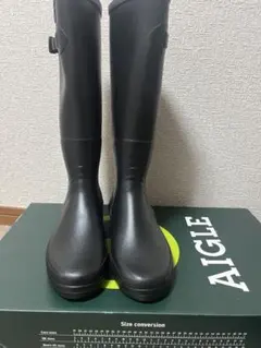 かおり様専用AIGLE 乗馬風バックル付きレインロングブーツ