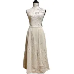 23区【38】カシミヤ混ウール ロング フレアスカート ベージュ 通勤 オフィス