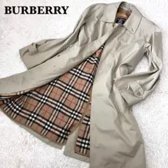 ✨美品✨バーバリー ステンカラーコート ライナー付 ノバチェック 英国製 Ｌ相当