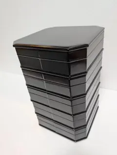 漆器 重箱 五段重 黒塗り 八角形 伝統工芸 真塗 縁高 - メルカリ