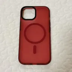 iPhone15 ケース MagSafe クリア ダークレッド 軽量