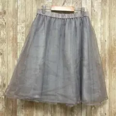 PEYTON PLACE チュールスカート ひざ丈 グレー M
