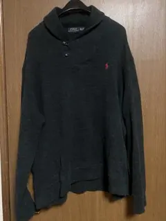POLO RALPH LAUREN ショールカラー スウェット グレー ポニ