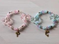 プリンセスビーズブレスレット　2種