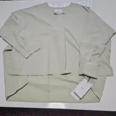 新品タグ付】ジョンブル リネン混 バンドカラー ノースリーブシャツ 