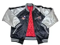 THIRDROW ブラック シルバー スカジャン L