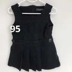 黒ノースリーブワンピース90 95 コムサデモード　ジャンパースカート