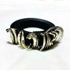 DIESEL レザー ベルト ブラック シルバーのサムネイル