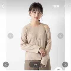 Kastane 肩スリットレイヤード風リブロンT