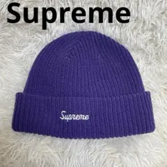 T/ Supreme ニット帽 パープル 紫 ビーニー アクリル ストリート