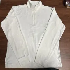 ユニクロ ドライEX UVカットハーフジップTシャツ ホワイト Sサイズのサムネイル
