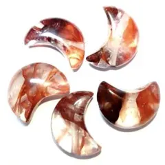 天然石　ライモナイトインクォーツ　月　5個セット　ビーズ