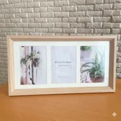 【新品】3連　多面フォトフレーム 写真立て 結婚式 ナチュラルウッド