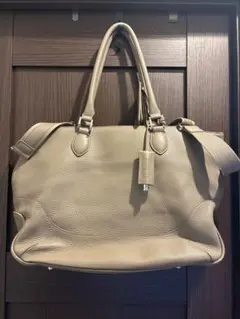 美品【PELLE MORBIDA】ボストンバッグ レザー ベージュ 保存袋 自立 