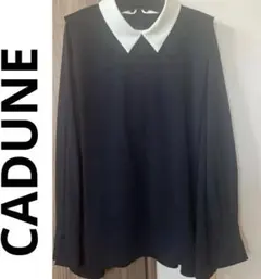 新品✨2025＜川上桃子さんコラボ＞ 衿付きブラウス カデュネ 紺 蛯原友里 新品タグ付き】2025 CADUNE カデュネ ＜川上桃子さんコラボ＞ 衿付き