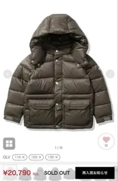 ノースフェイスキッズダウンジャケット新品未使用タグ付き110