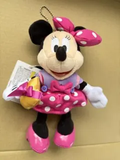 ディズニーランド ミニー ぬいぐるみバッジ トゥーンタウン ピンク