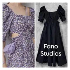 Fano Studios スクエアネック ブラックロングワンピースのサムネイル