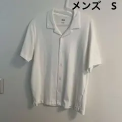 【値下げ】UNIQLO メンズ　AIRism コットンオープンカラーシャツ S