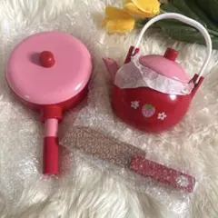 マザーガーデン 野いちごキッチン　フライパン　急須　やかん　包丁　新品　木製玩具