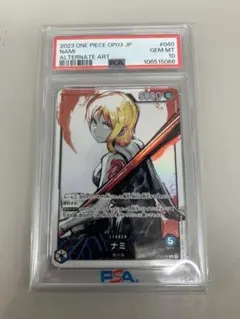 ワンピースカード ナミ 墨絵 リーダー PSA10 ナミ(青ナミ/中国版)1st
