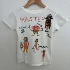 美品‼︎ デニムダンガリー モンスター両面プリントTシャツ 白 size140