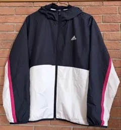 アディダス adidas フード付きナイロンジャケット 裏起毛 XL