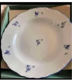 マイセン Meissen 1940年頃 カマユブルー金彩花絵 スーププレート