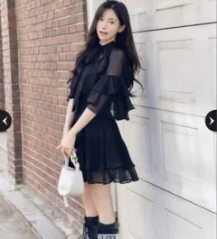 Rirandture 楊柳ラッフルチュニックワンピース