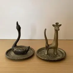 アクセサリートレイ 2点セット キリン 白鳥 昭和 레트로