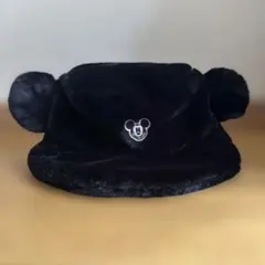 ミッキーマウス 耳付き バケットハット 黒 58cm