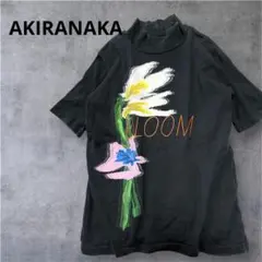アキラナカAKIRANAKA】花柄刺繍 半袖Tシャツ カットソー 黒 38 - メルカリ