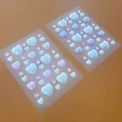 ☆新品・未使用☆デコレーションシール ハート 立体 色違い 2枚セット