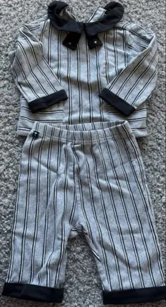 モイモルン ストライプ 襟付き セットアップ 100 グレー