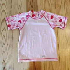 ピンク ハート柄 ラッシュガード 100cm