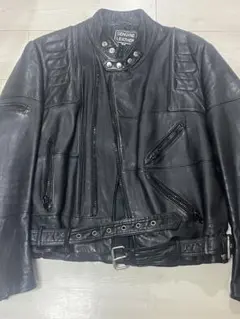 本革 シングルライダースジャケット 黒