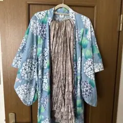 devirock 花柄浴衣 青色 120cm