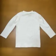 レディース　ホワイトリブ編み七分袖Tシャツ　Mサイズ