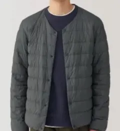 ノーカラー ダウンジャケット