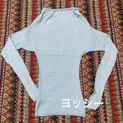 Paloma wool オフショルダーリブ編みセーター　ライトブルー Paloma wool オフショルダーリブ編みセーター ライトブルー 肩 飾り