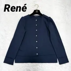 新品未使用✨Rene カーディガン カメリア サイズ34 新品RENÉ ホワイト カーディガン カメリア