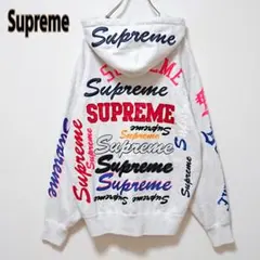 Supreme シュプリーム 刺繍 ワッペン マルチロゴ プルオーバー パーカー