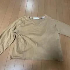 ベージュ Vネック 長袖カットソー