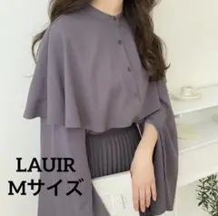 LAUIR スリットスリーブ ケープ シャツ M チャコール ブラウス 長袖 秋